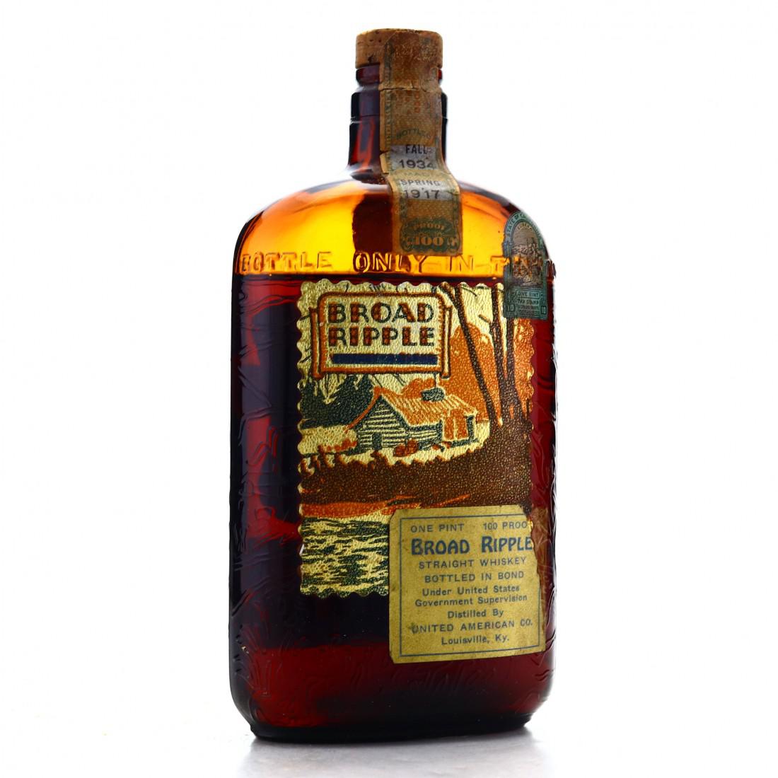 Butter Ripple Booze Broad Ripple 1917 Bottled in Bond Pint / Prohibition Era Bottling-酒虫网
