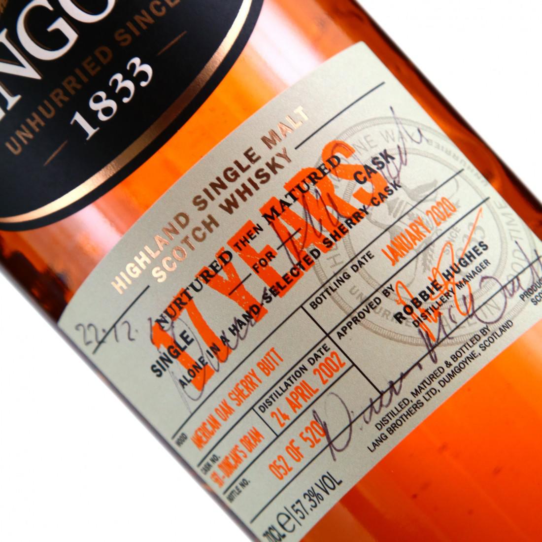 Glengoyne 2002 Single Sherry Cask 17 Year Old #561 / Duncan's Dram - Signed