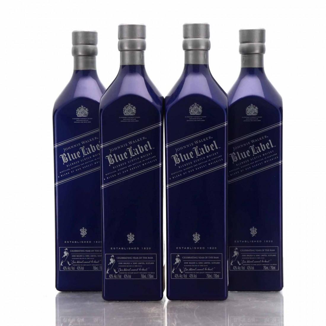 Johnnie Walker Blue Label Year of the Ram 4 x 75cl / with Suitcase