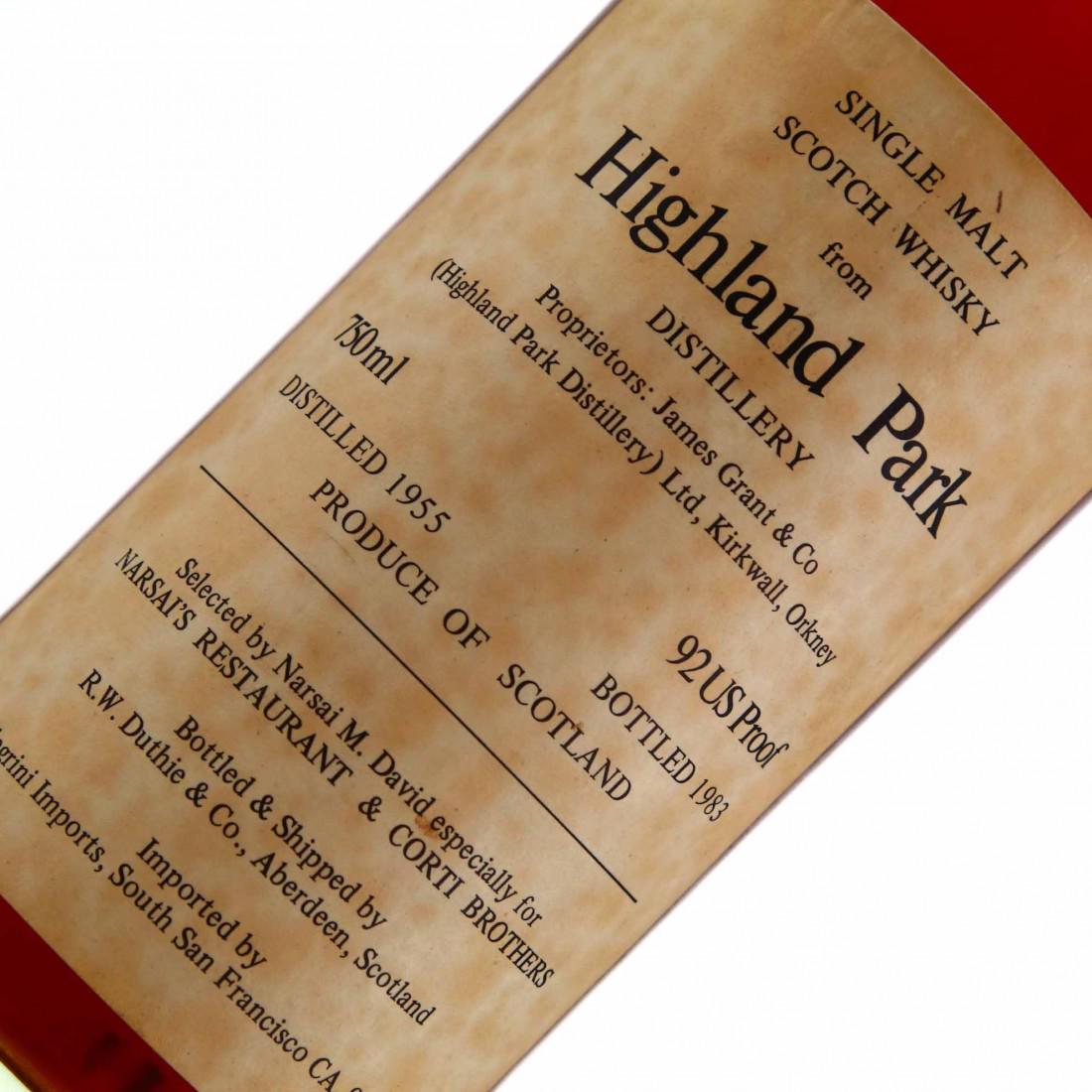 Highland Park 1955 R.W. Duthie for Corti Brothers / Narsai's Restaurant