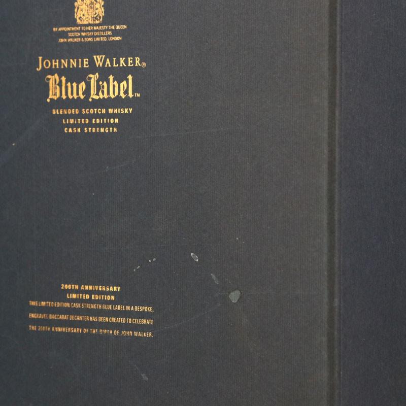 Johnnie Walker Blue Label Cask Strength Baccarat Decanter / 200th Anniversary