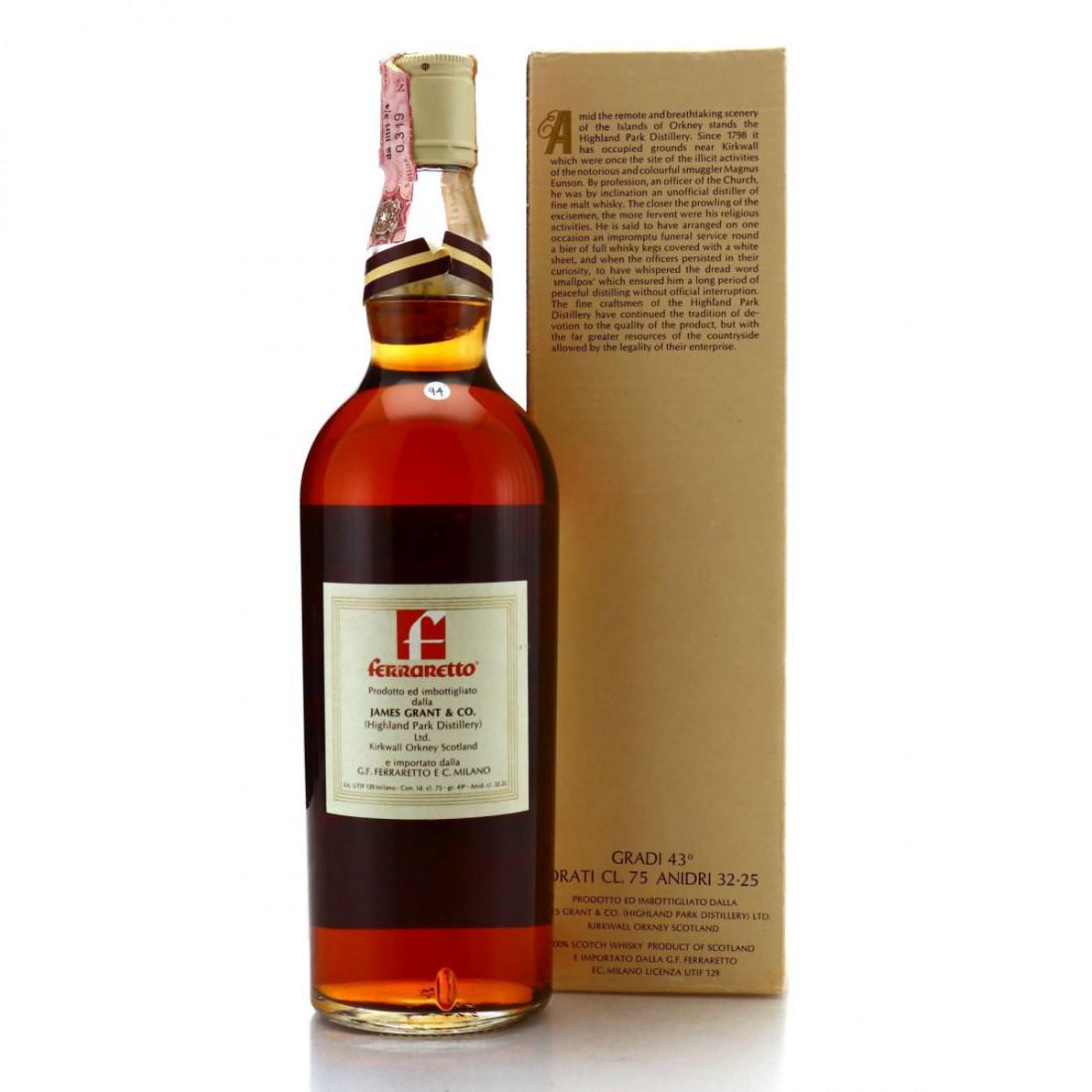 Highland Park 12 Year Old 1970s / Ferraretto Import