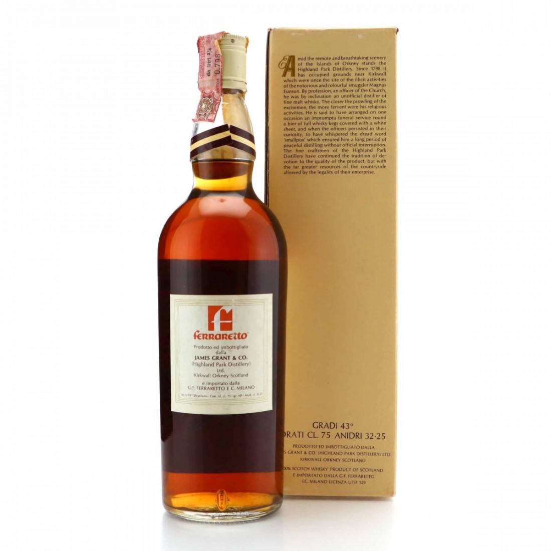 Highland Park 12 Year Old 1970s / Ferraretto Import