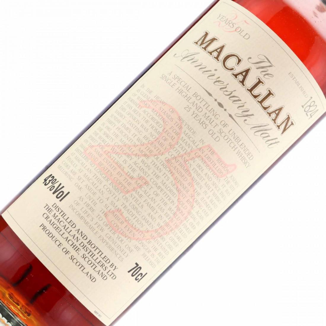 Macallan 25 Year Old Anniversary Malt early 2000s