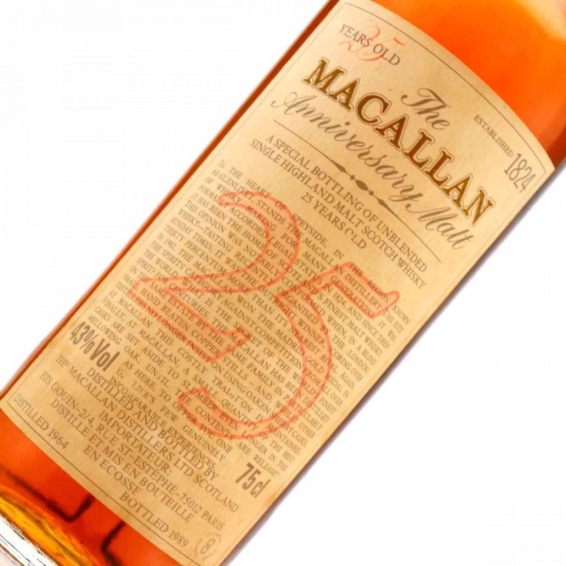 Macallan 1964 Anniversary Malt 25 Year Old / ETS Gouin Import
