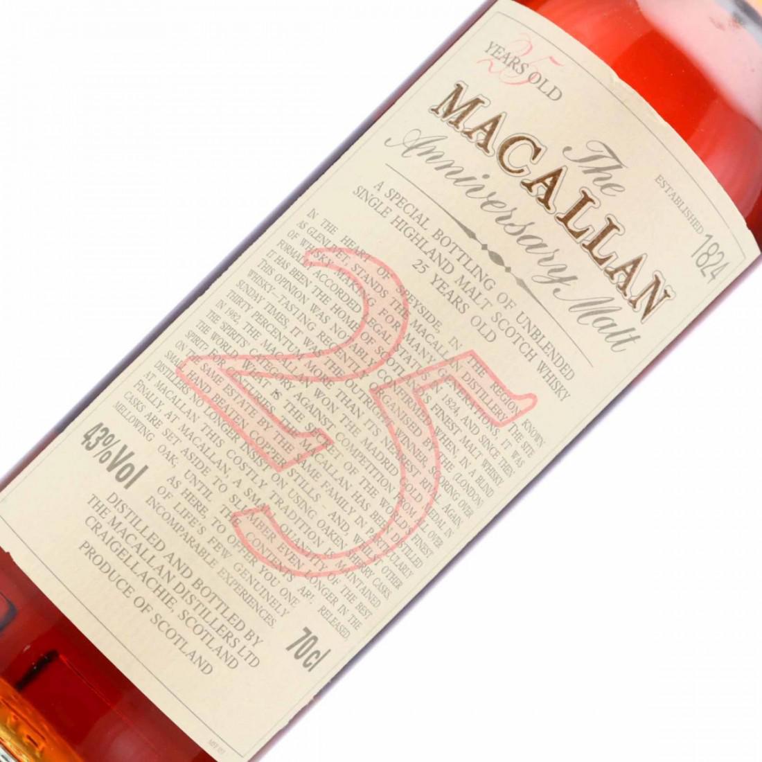 Macallan 25 Year Old Anniversary Malt early 2000s