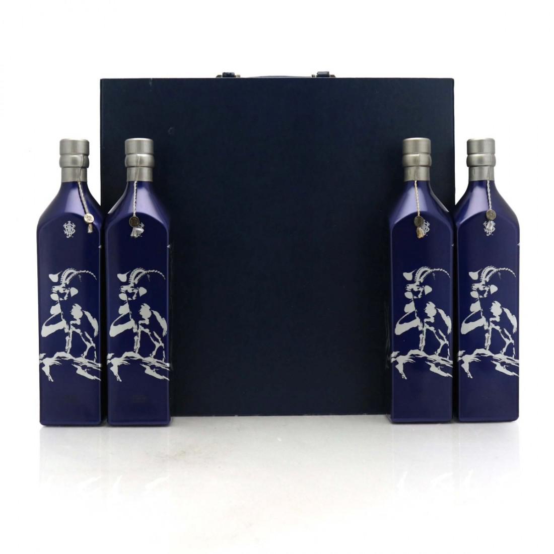 Johnnie Walker Blue Label Year of the Ram 4 x 75cl / with Suitcase and Display Stand