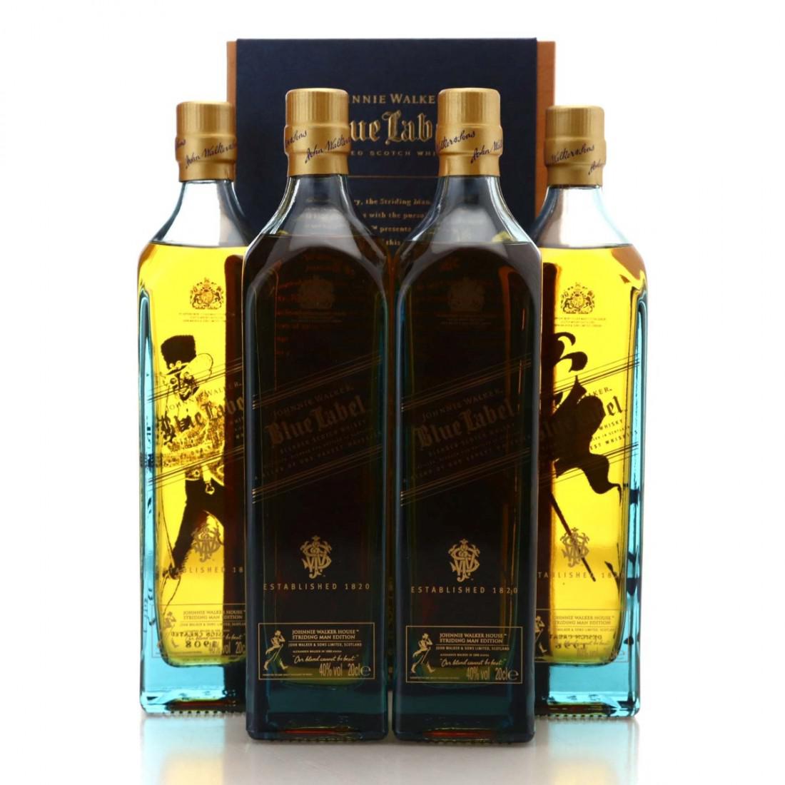 Johnnie Walker Blue Label Striding Man Collection 4 x 20cl