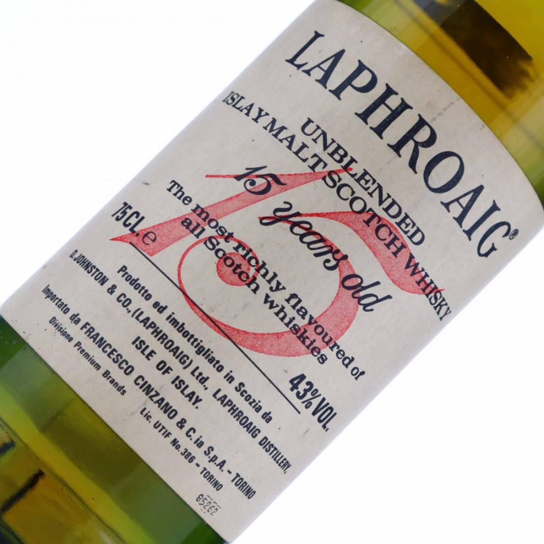 Laphroaig 15 Year Old 1985 / Cinzano Import