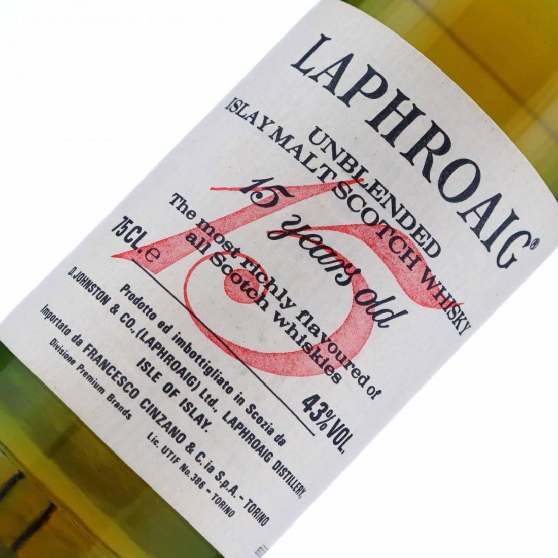 Laphroaig 15 Year Old 1980s / Cinzano Import