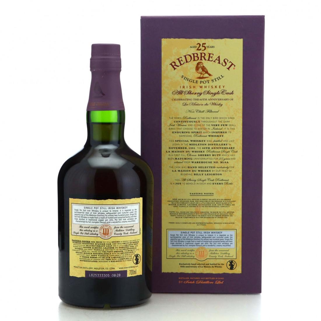 Redbreast 1991 25 Year Old #42972 / LMDW 60th Anniversary