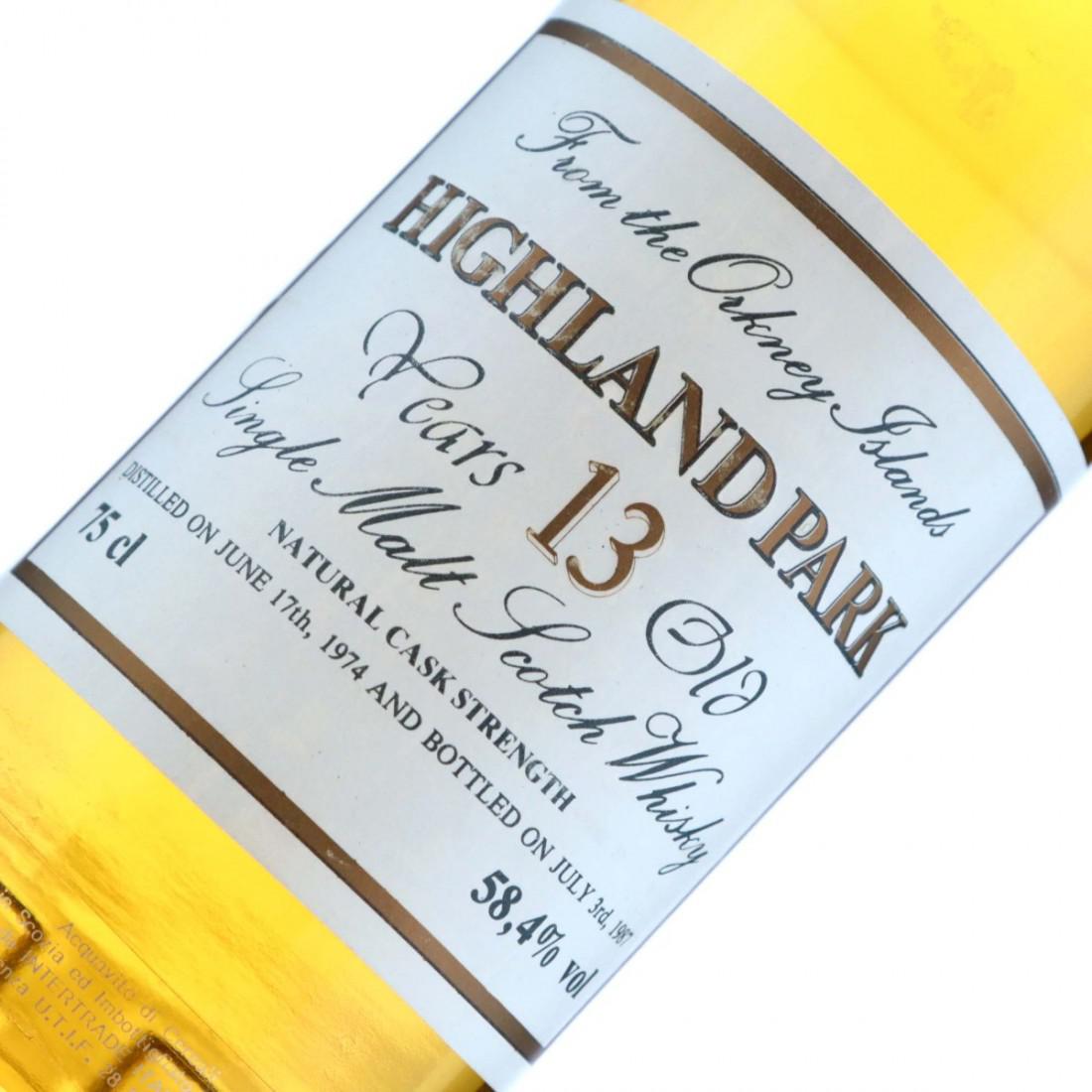 Highland Park 1974 Intertrade 13 Year Old Cask Strength / Nadi Fiori Collection - Signed