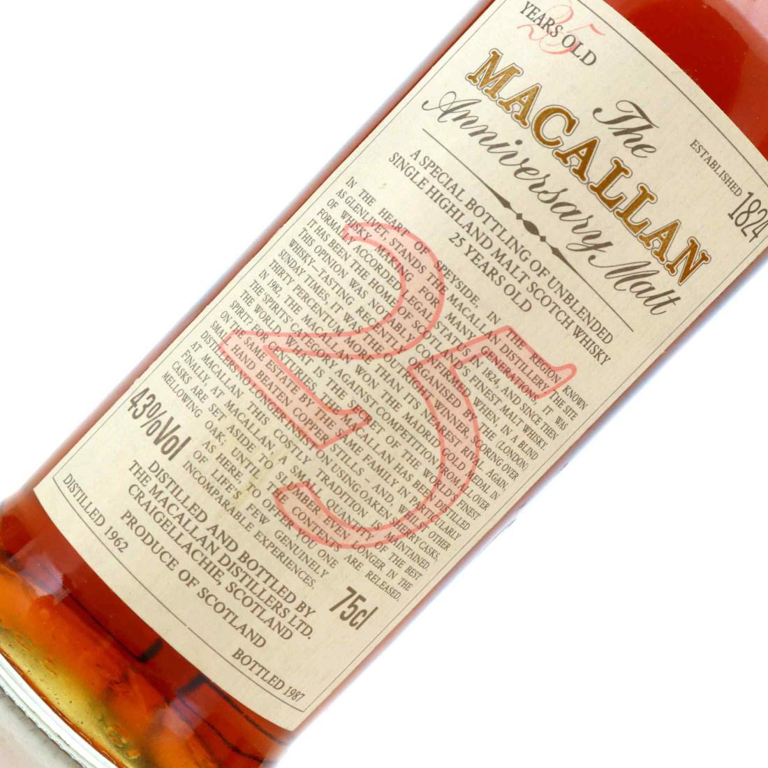 Macallan 1962 Anniversary Malt 25 Year Old