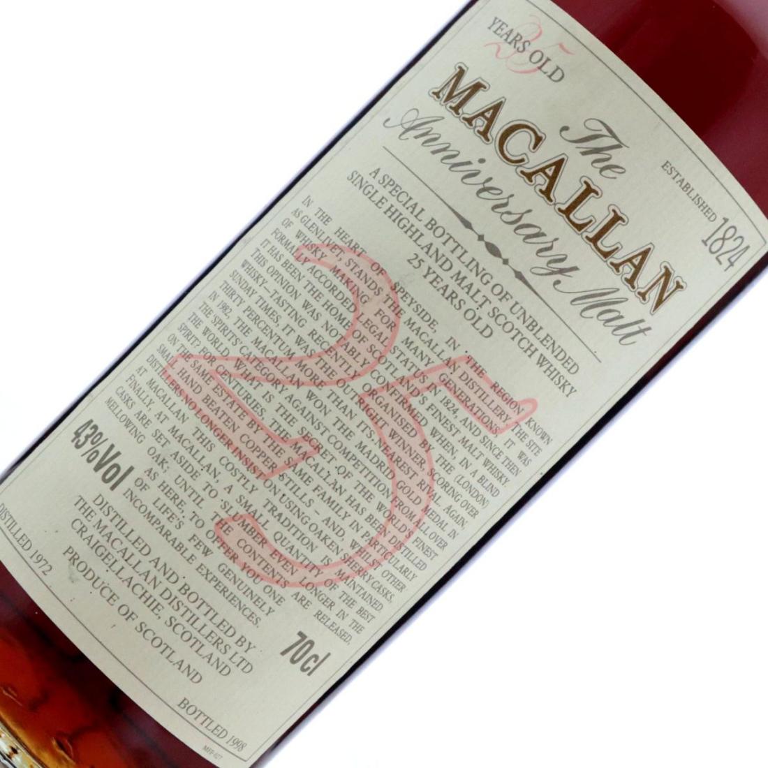 Macallan 1972 Anniversary Malt 25 Year Old