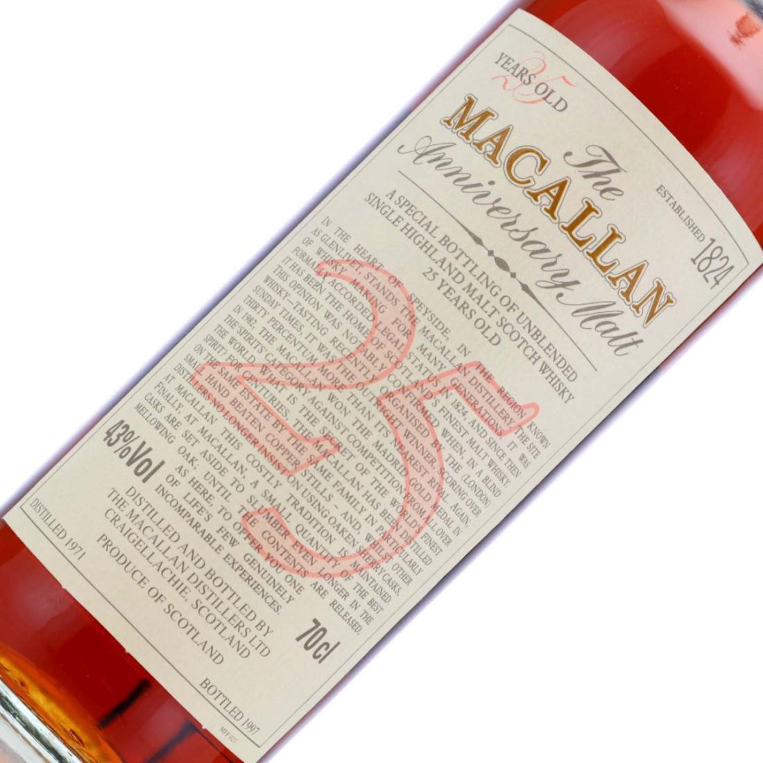 Macallan 1971 Anniversary Malt 25 Year Old