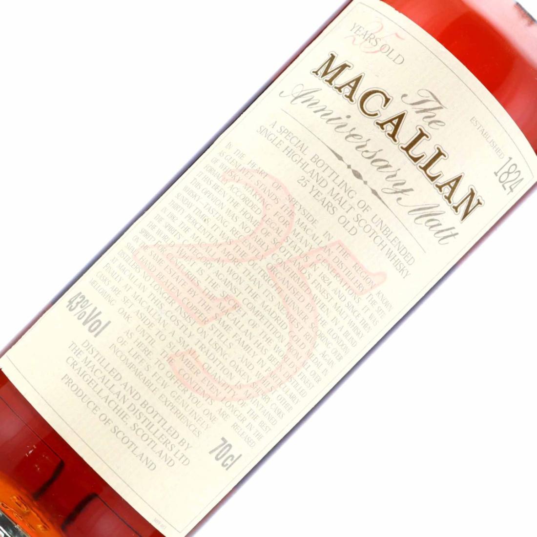 Macallan Anniversary Malt 25 Year Old