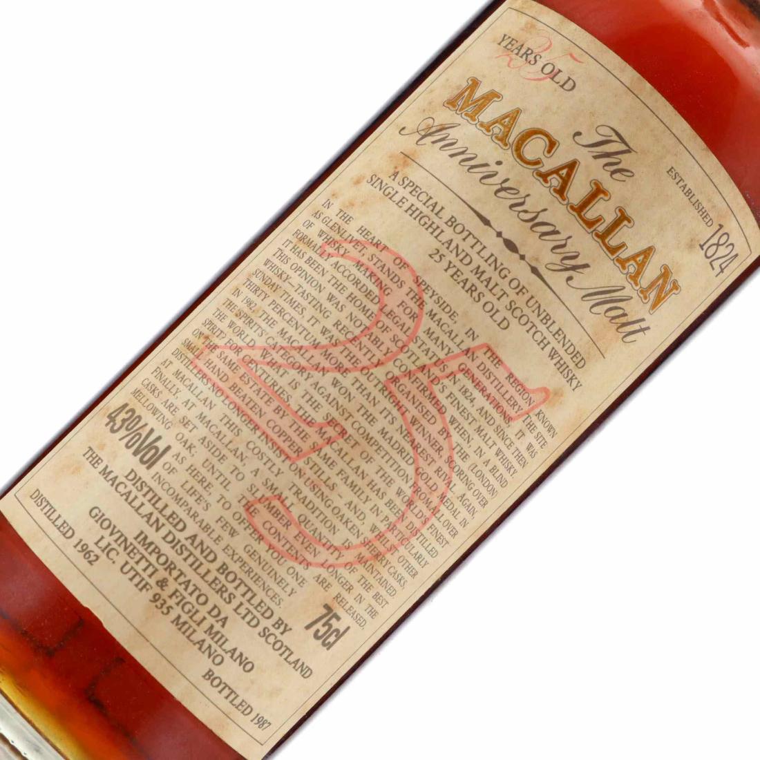 Macallan 1962 Anniversary Malt 25 Year Old