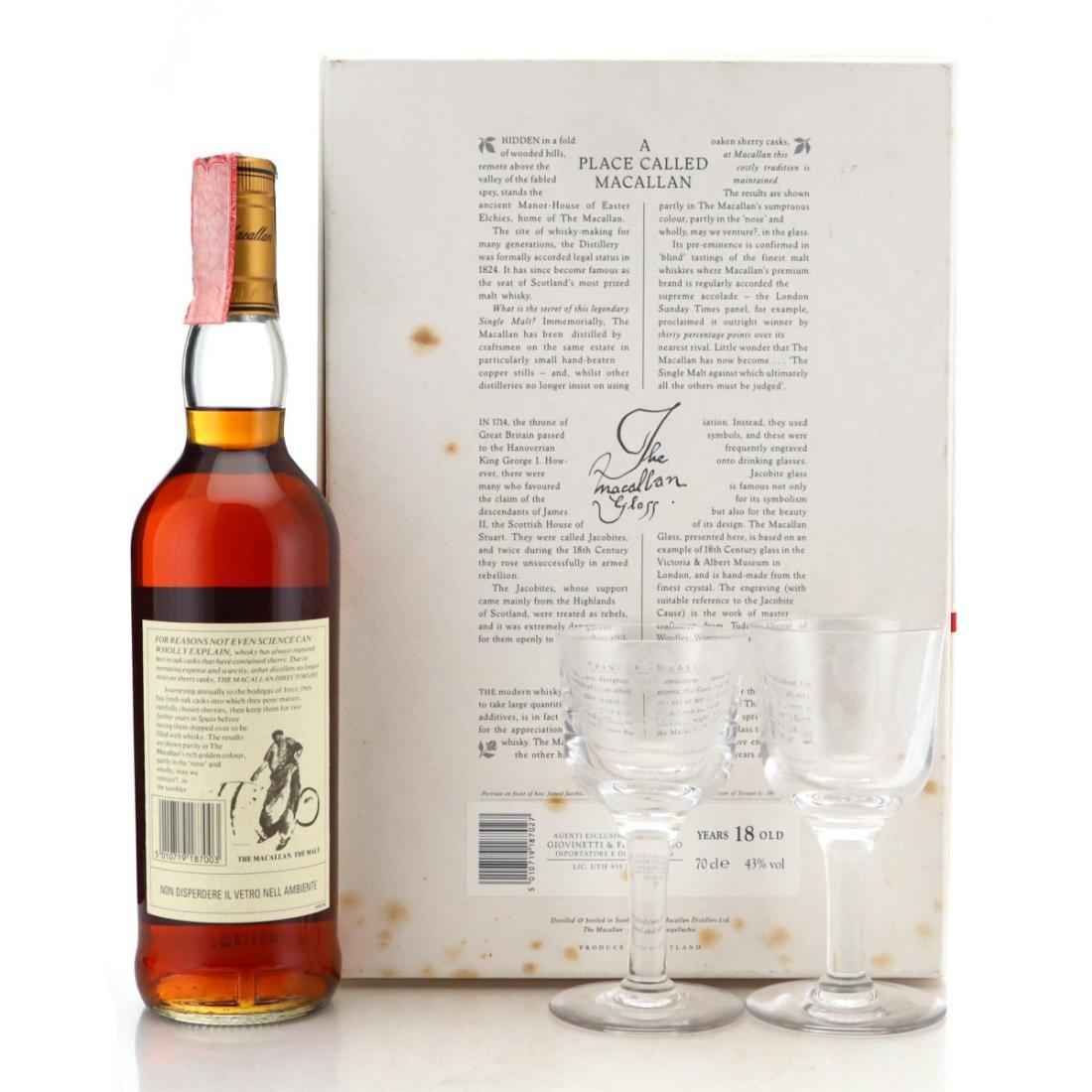 Macallan 1974 18 Year Old -Jacobite Glasses Gift Pack