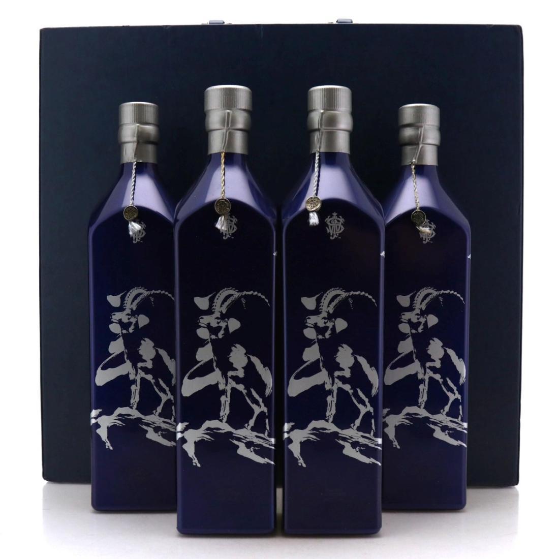 Johnnie Walker Blue Label Year of the Ram x 4 / with Suitcase and Display Stand