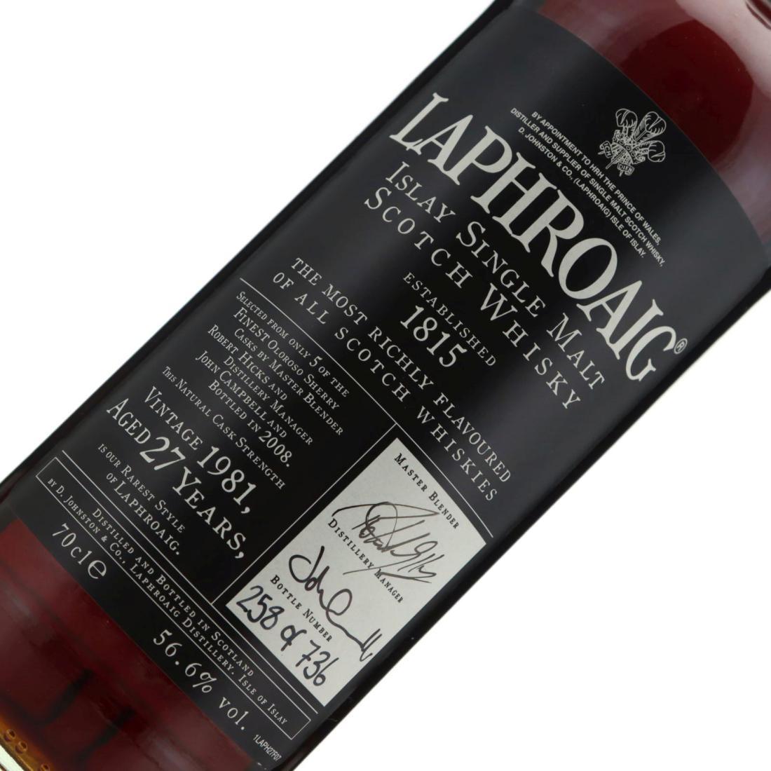 Laphroaig 1981 27 Year Old
