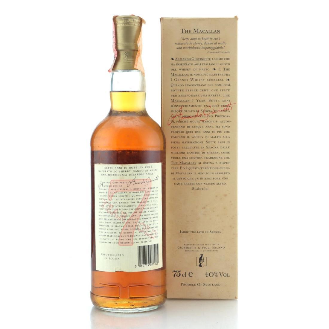 Macallan 7 Year Old Armando Giovinetti Special Selection