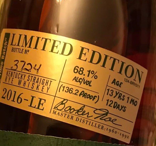 This is not a luxury Whiskey / 2016 Booker"s Rye -LE on the way to my bar