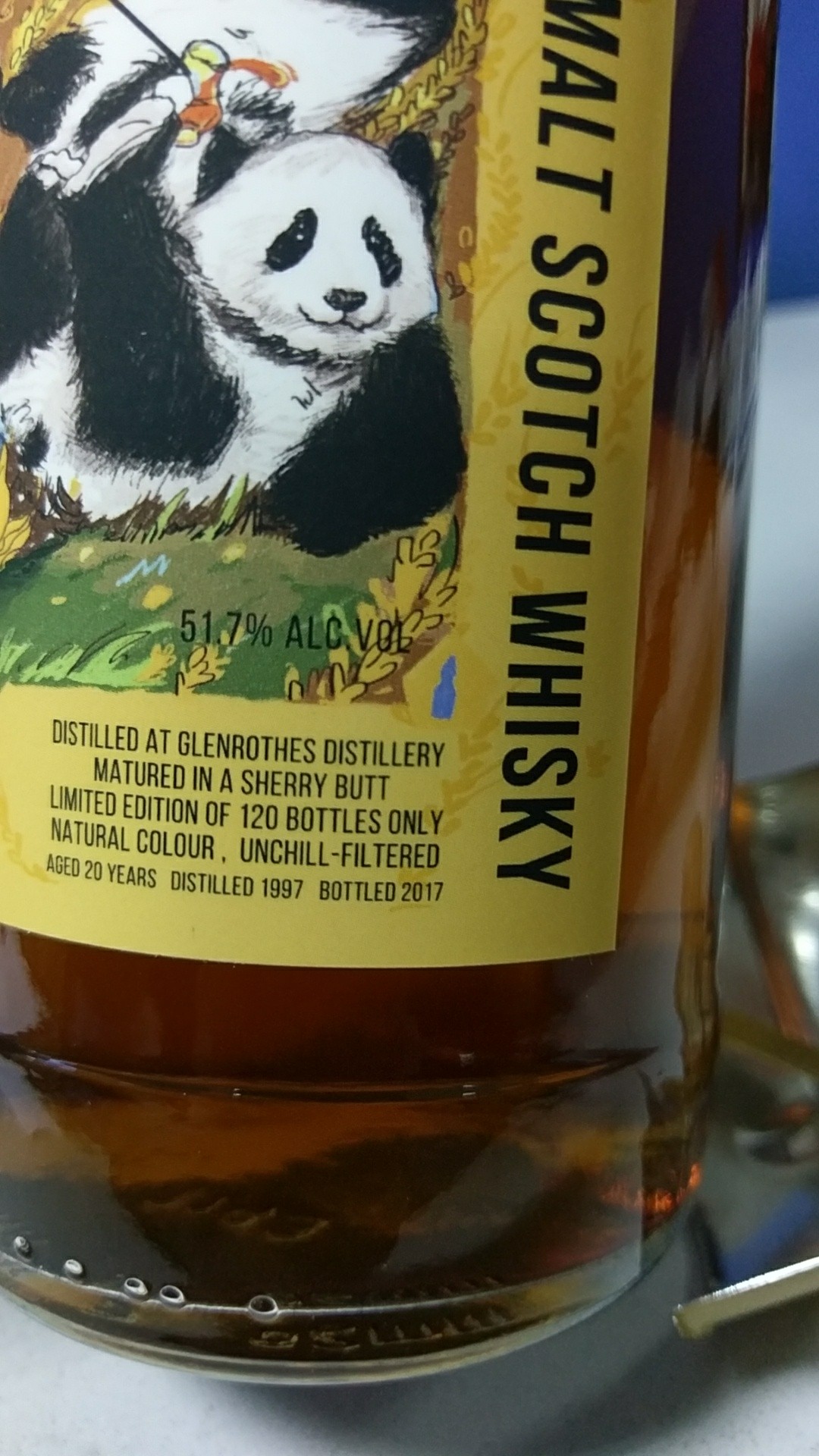 TWA裝瓶廠 Glen rothes格蘭路斯1997-20年 雪莉桶原酒51.7% 趣味熊貓標