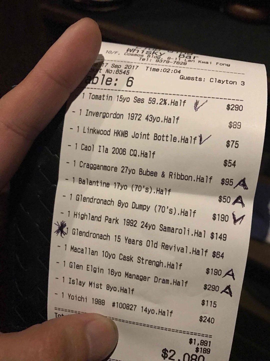 打个卡，掉威士忌坑，就是几个月前在兰桂坊楼上吧试酒