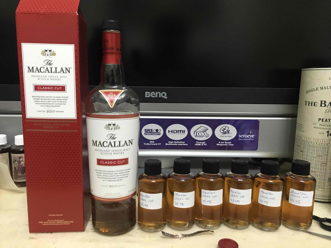 Macallan Classic Cut 2017 美版750ML 桶强，红通通的，特喜气。喜爱高酒精的口感，如果699一瓶的话，非常值得购入。 奶油、巧克力、麦芽香甜