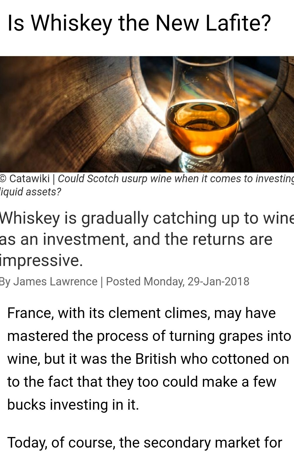 威士忌是否在成为新的拉菲