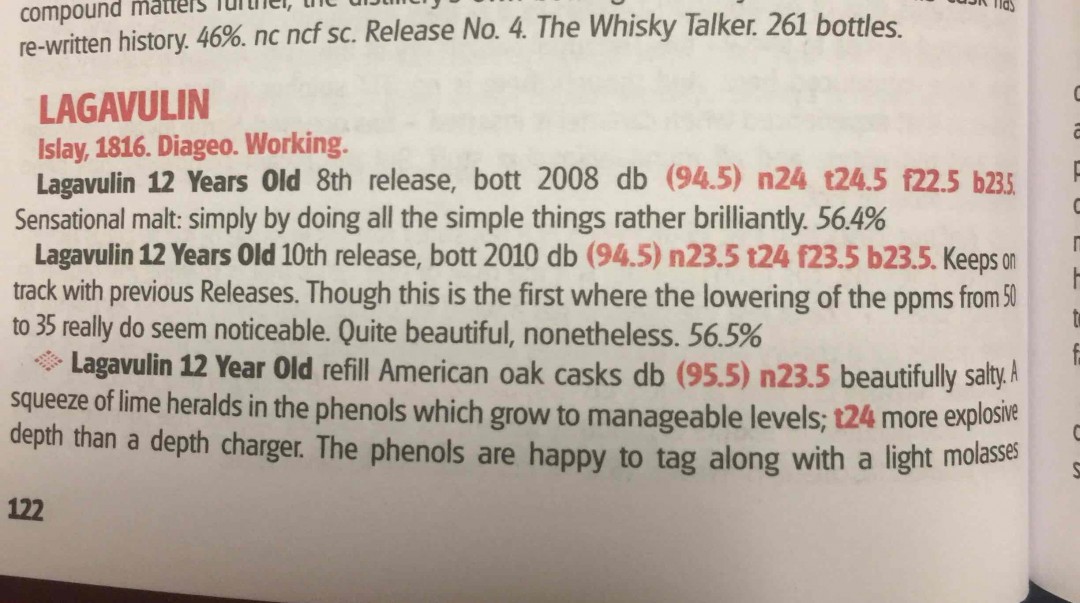 LAGAVULIN乐佳维林12年的几个特别装瓶年份都JM高分