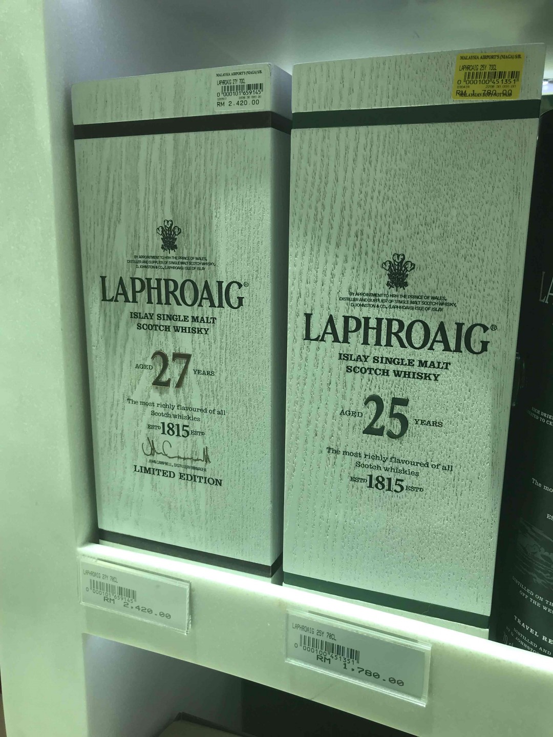 吉隆坡机场免税店里苏威很多，供大家收藏参考