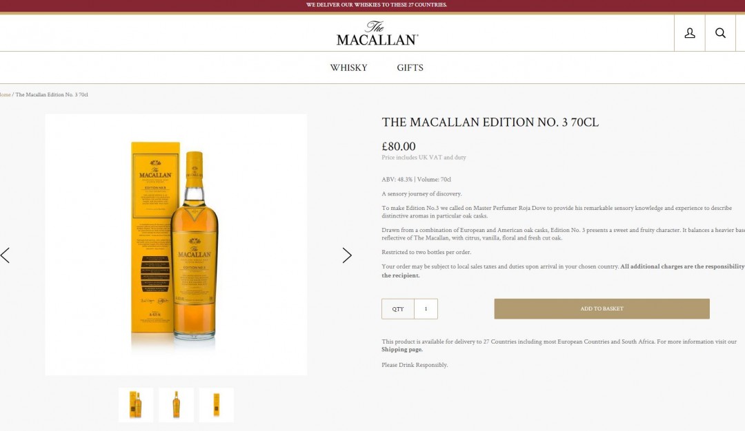官网Macallan Edition 3回归