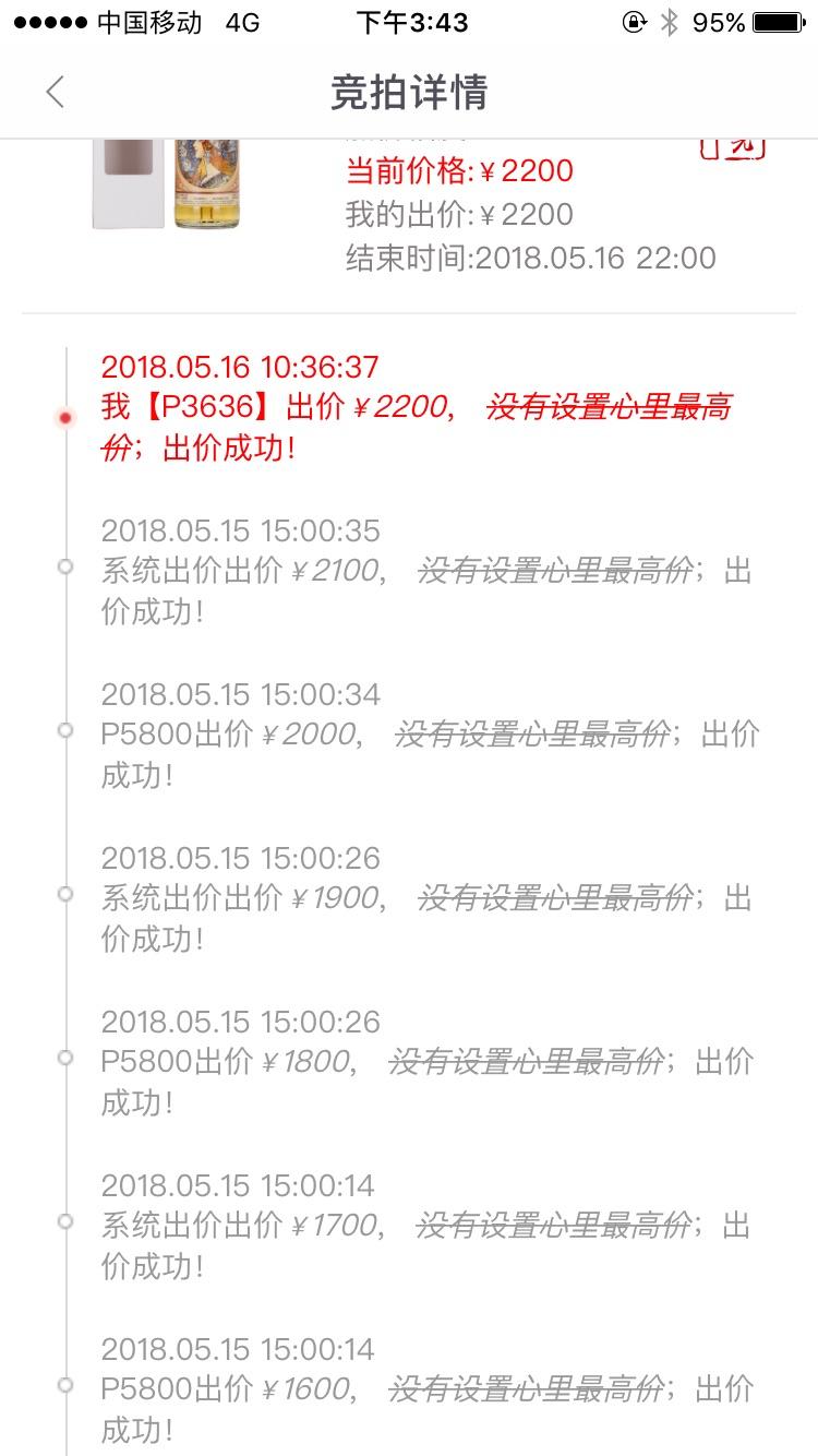 某威网拍卖 “系统” 顶价
