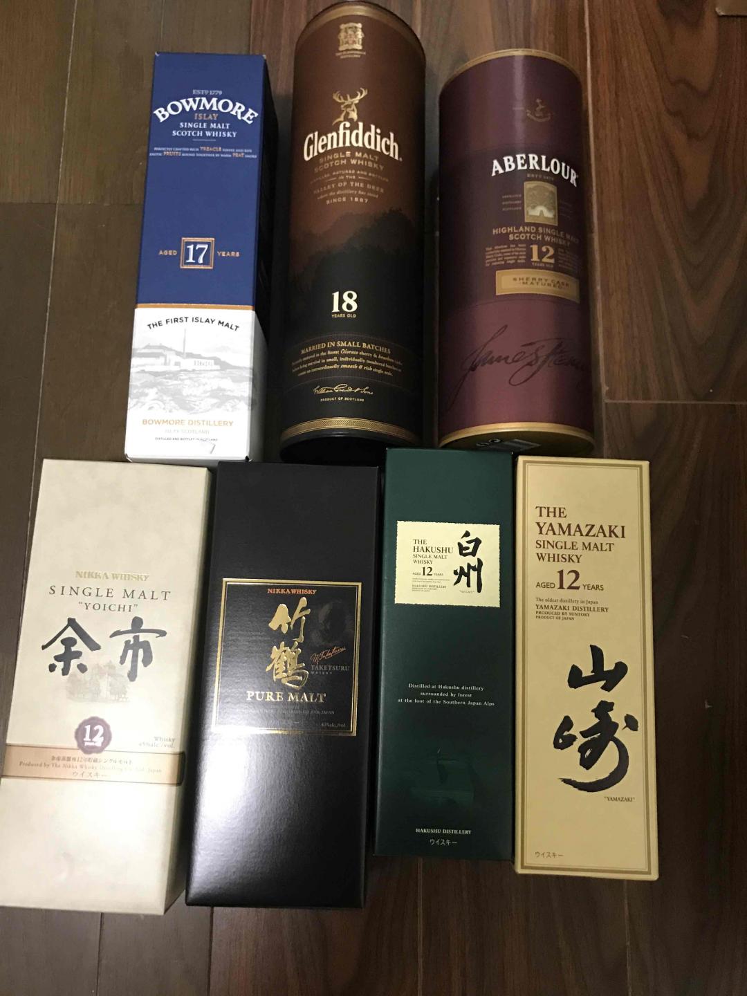 平时也不太喝威士忌，这次搬家清理出来一些以前出去玩买回来的酒，想想日威以前多便宜啊。