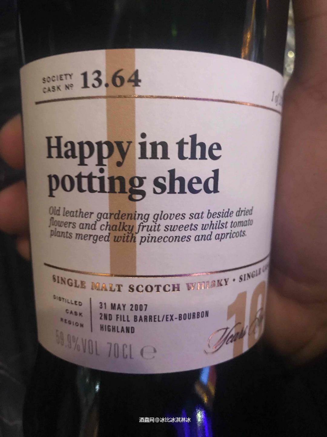 13.64Dalmore - happy in the potting shed