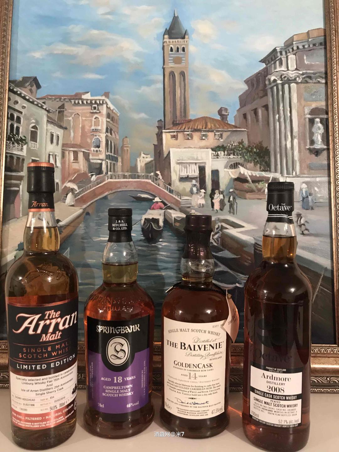 威士忌搭配油畫背景拍出來的效果