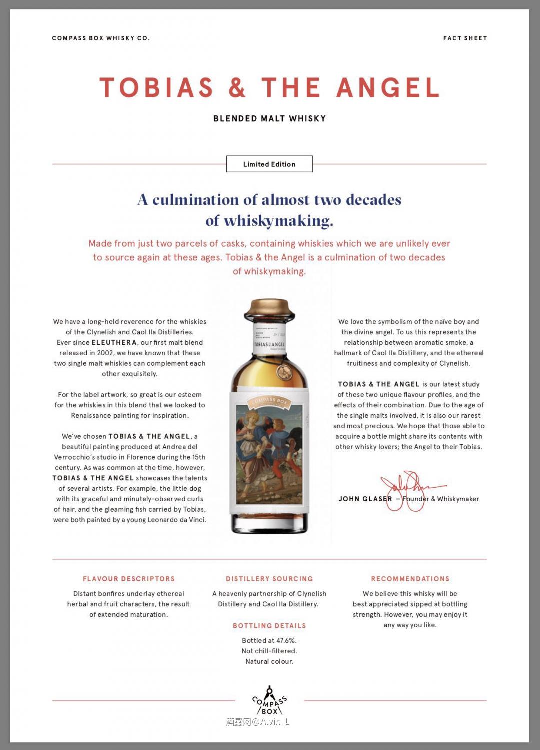 Compass Box Eleuthera AND Tobias & The Angel 兩兄弟