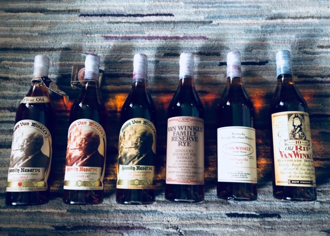 # a set of pappy van Winkle # Kentucky bourbon whiskey # Limited Edition # 一套六瓶 10年，12年，13年，15年，20年，23年