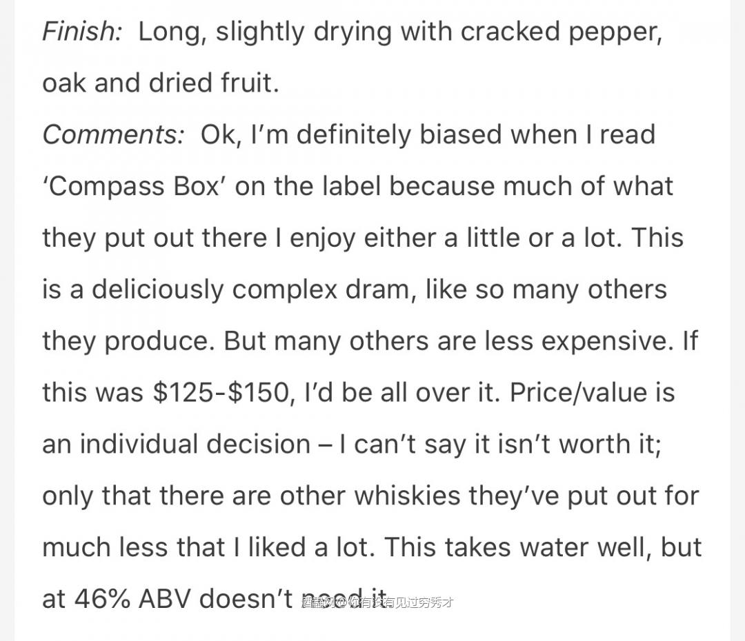 康沛勃克司—恶棍盛宴 46% 酒体清澈,暗金色, 闻香:一丝…