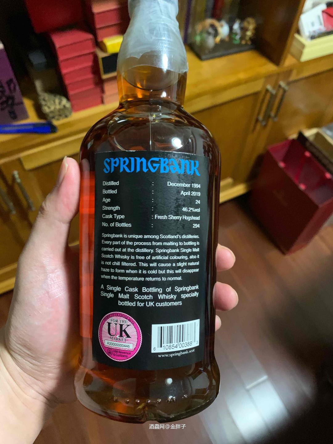 Springbank 24 years old single cask for UK customer