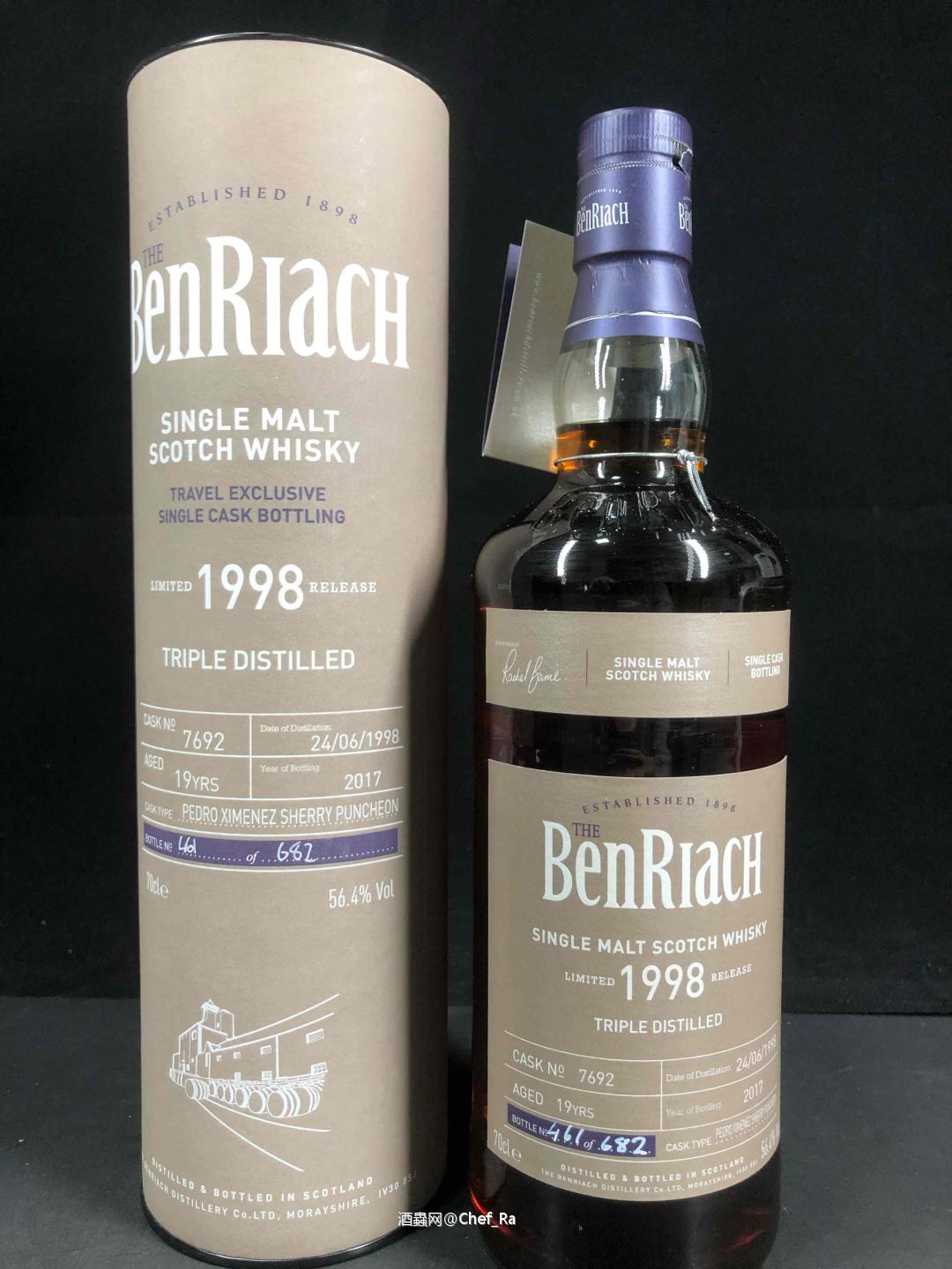 三重蒸馏带来细致的口感，虽然是桶强但不觉得度数高，入口轻盈但…