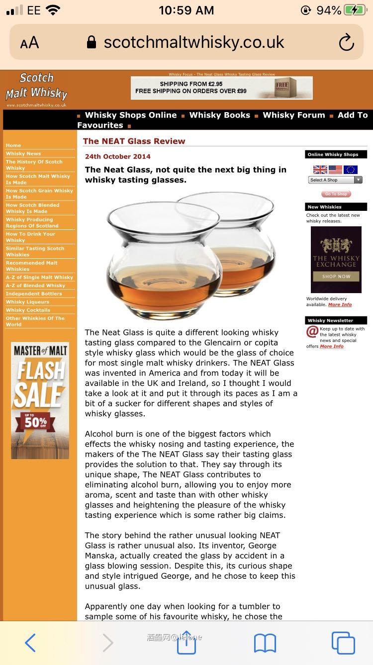 不错! 我也是杯控,Neat Spirits Glass跟这款很像,无铅水晶玻璃,国际获奖无数,楼主也可以入两只