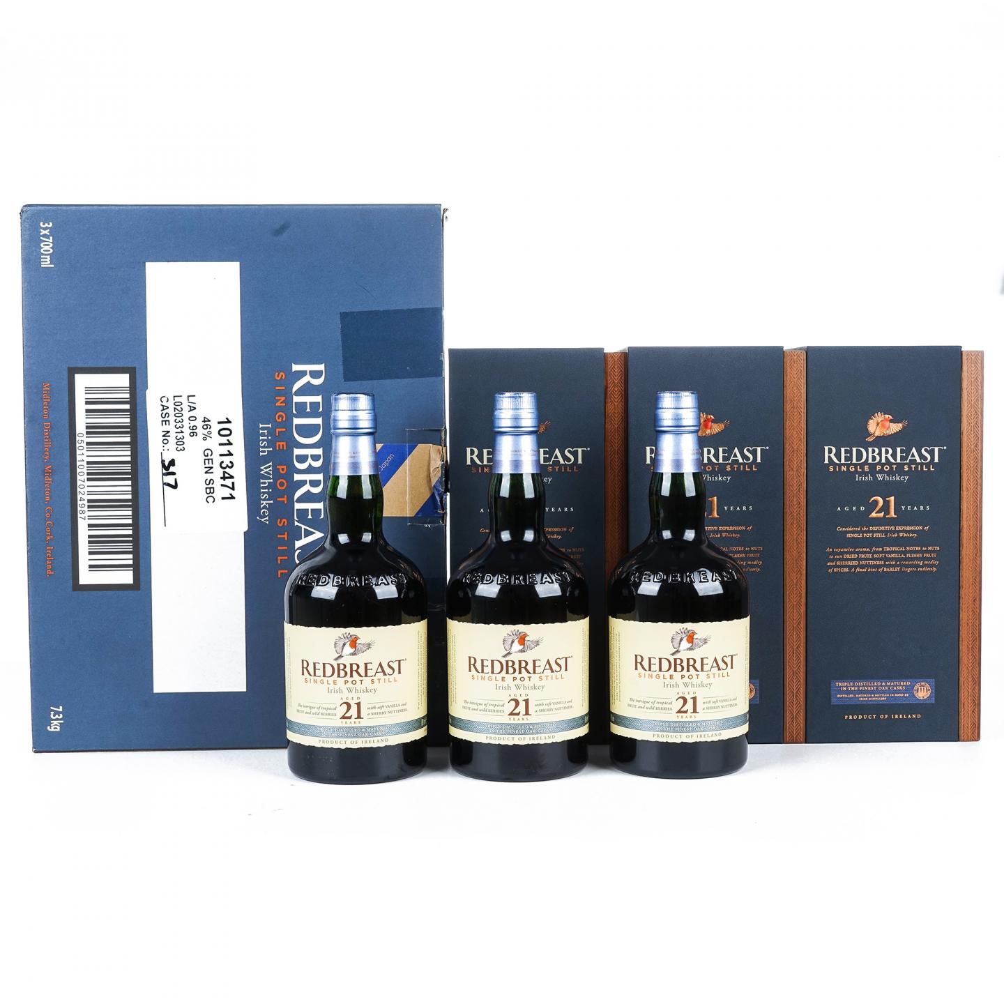 Redbreast 知更鸟 21年 原箱3支