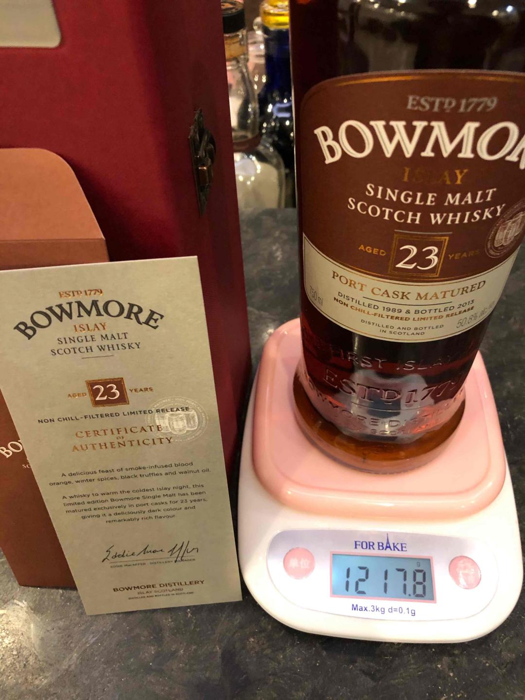 波摩Bowmore 1989-2013全程波特桶强