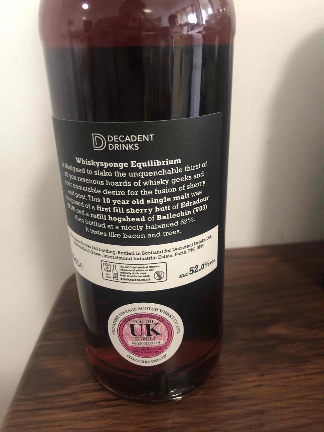 威士忌海绵平衡系列第一版埃德拉多尔10年