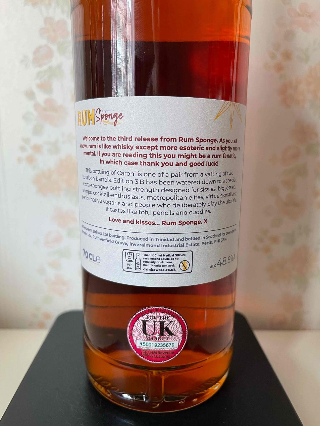 威士忌海绵Rum no.3 B款 Caroni 23年