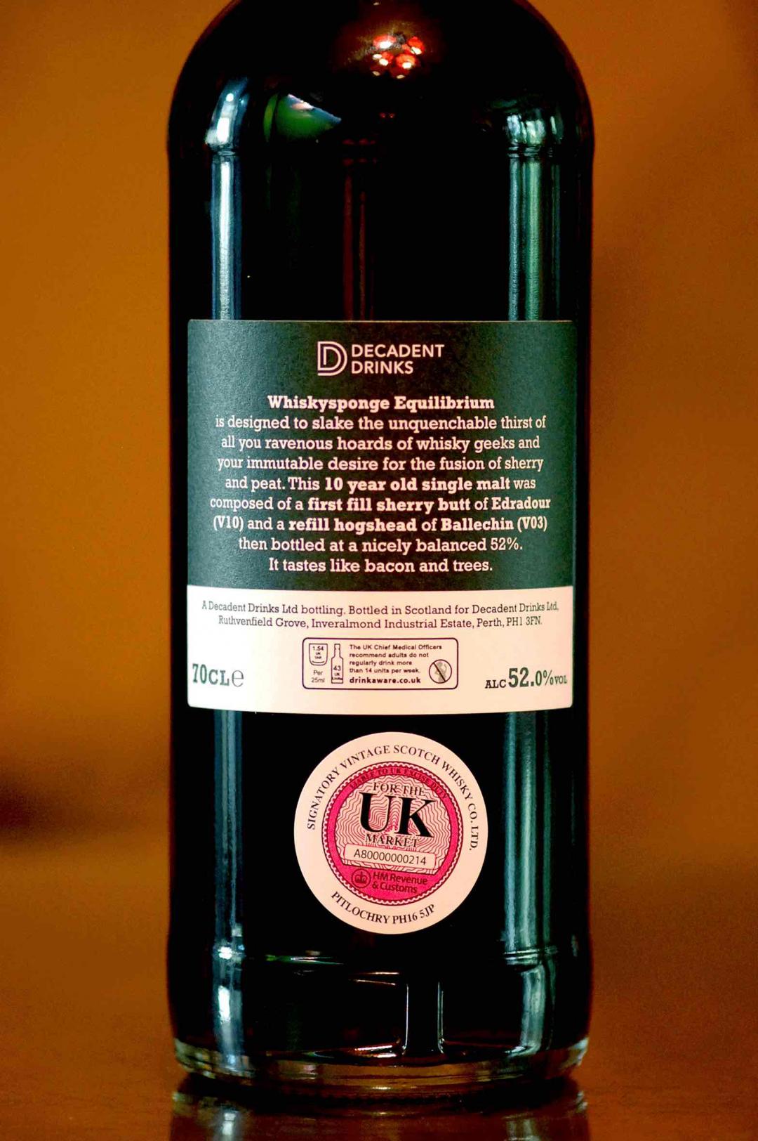 【🧽🧪🔥骨灰级玩家系列】Whisky Sponge 威士忌海绵 Equilibrium I Edradour 2003(平衡系列,首版作品,潜力大)