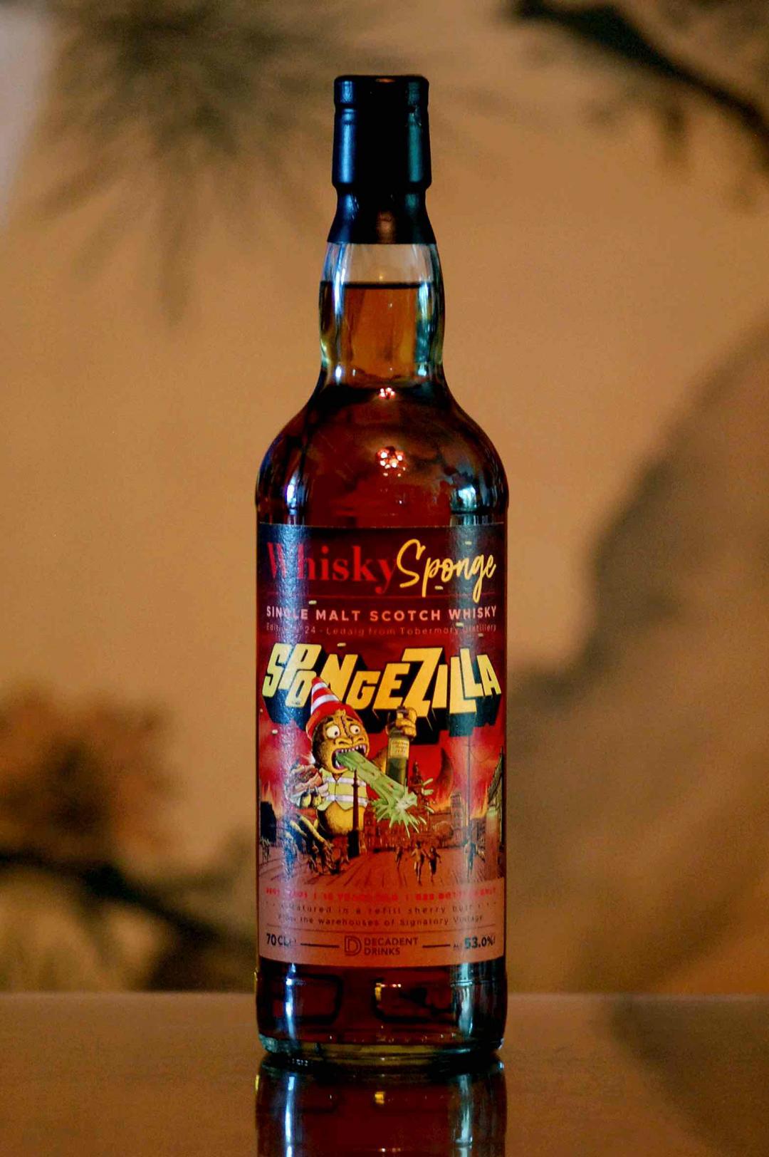 【😱恐怖的哥斯拉宝宝】Whisky Sponge 威士忌海绵 NO.24  Ledaig 里爵 2007（SPONGEZILLA，全球仅626瓶，值得收藏）