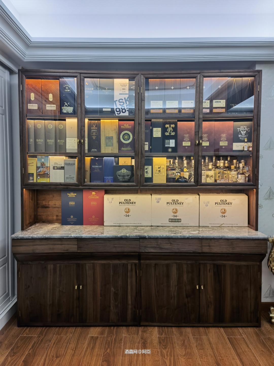 跟好兄弟定的胡桃木酒柜，效果如何